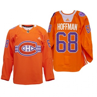 Mike Hoffman Montreal Canadiens Indigenous Celebration Night Jersey Orange #68 Warmup