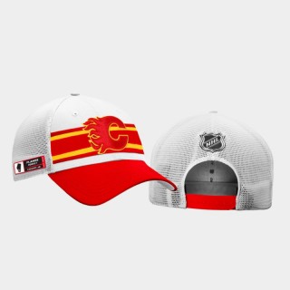Men Calgary Flames Authentic Pro Snapback On Stage 2021 NHL Draft White Hat