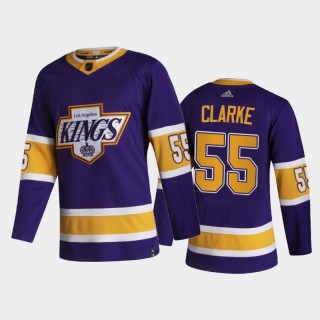 Men Los Angeles Kings Brandt Clarke #55 2021 Reverse Retro Purple 2021 NHL Draft Jersey