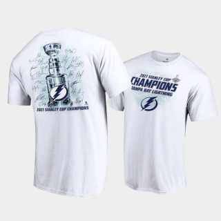 Men Tampa Bay Lightning # 2021 Stanley Cup Champions White T-Shirt