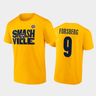 Men Nashville Predators Filip Forsberg #9 2022 Stadium Series Gold T-Shirt