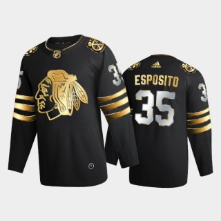 Chicago Blackhawks Tony Esposito #35 2020-21 Retired Authentic Golden Black Limited Edition Jersey